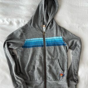 Aviator Nation zip up with blue stripes